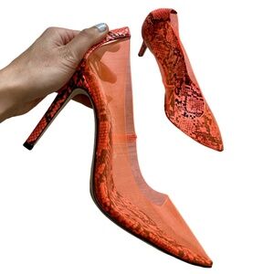 Jessica Simpson orange Python combo pumps size :8